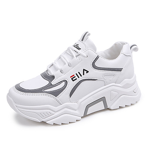 

Women's Trainers / Athletic Shoes Summer / Fall Flat Heel Round Toe Classic Casual Athletic Outdoor Mesh / PU Running Shoes / Walking Shoes White