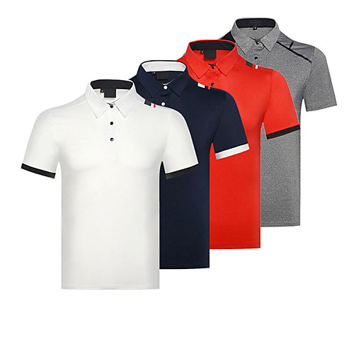 

Men's Golf Tee / T-shirt Polos Shirt Solid Color Breathable Fast Dry Soft Autumn / Fall Spring Summer Outdoor / Cotton / Stretchy