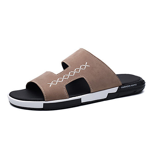 

Men's Summer Classic / British Daily Outdoor Slippers & Flip-Flops Walking Shoes Cotton Breathable Wear Proof Black and White / White / Black