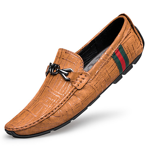 

Men's Summer Casual Daily Loafers & Slip-Ons PU Non-slipping Black / Yellow / Brown