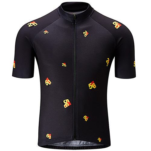 

21Grams Men's Short Sleeve Cycling Jersey Black / Yellow Bike Jersey Top Mountain Bike MTB Road Bike Cycling UV Resistant Breathable Quick Dry Sports Clothing Apparel / Stretchy