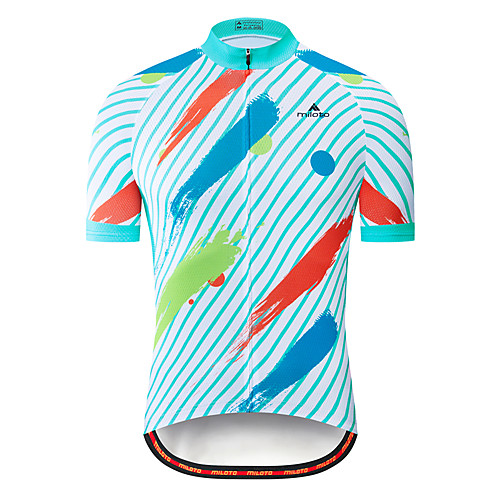 

Miloto Men's Short Sleeve Cycling Jersey RedBlue Bike Jersey Top Mountain Bike MTB Road Bike Cycling Quick Dry Breathable Sports Clothing Apparel / Stretchy