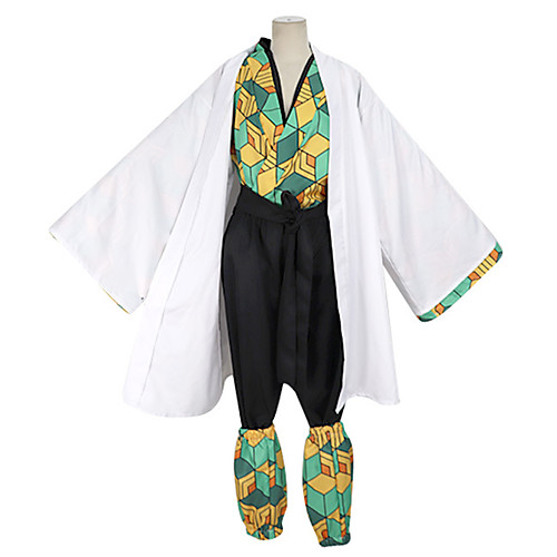 

Inspired by Demon Slayer: Kimetsu no Yaiba Kamado Tanjirou Anime Cosplay Costumes Japanese Cosplay Suits Coat Top Pants For Men's / Waist Belt