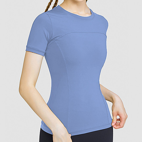

Women's Yoga Top Solid Color Black Purple Red Green Blue Running Fitness Gym Workout Tee / T-shirt Short Sleeve Sport Activewear Breathable Quick Dry Comfortable Stretchy
