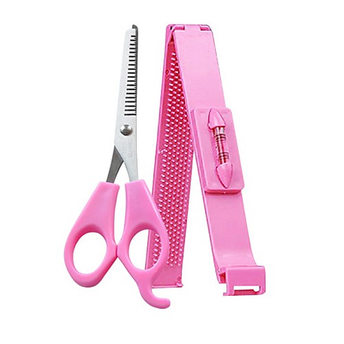 

2Pcs/lot Professional DIY Tools Women Artifact Set Hair Cutting Scissor with Ruler Hair Cutting Pruning Bangs Hairdressing