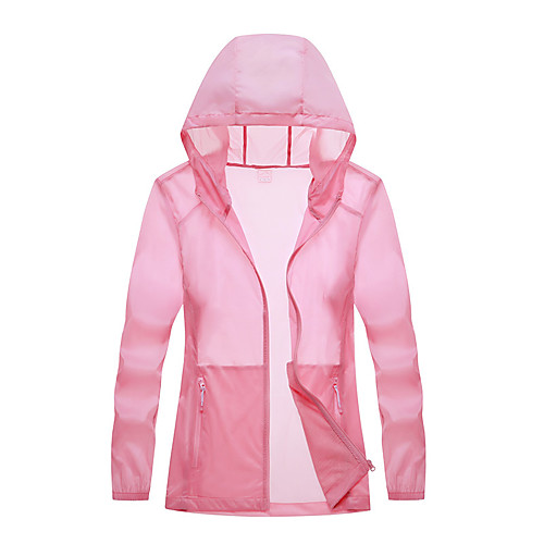 

Women's Hiking Skin Jacket Hiking Jacket Summer Outdoor Sunscreen Breathable Quick Dry Anti-Mosquito Jacket Top Single Slider Running Hunting Fishing White / Fuchsia / Grey / Green / Blue