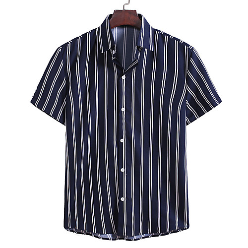 

Men's Striped Shirt Basic Daily White / Black / Navy Blue