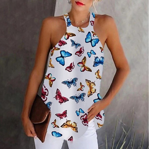 

Women's Graphic Blouse Daily Wine / White / Black / Blue