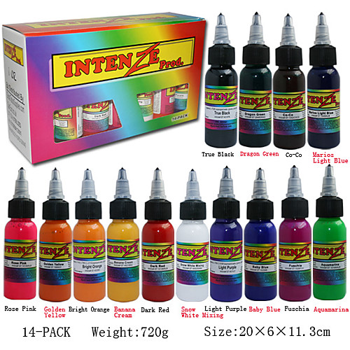 

ITATOO Tattoo Ink 14 x 10 ml Universal / Kits / Multi Function - White