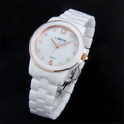 

Women's Quartz Watches Luxury Fashion Ceramic Japanese Quartz Rose Gold White Water Resistant / Waterproof Calendar / date / day 30 m 1 pc Analog One Year Battery Life
