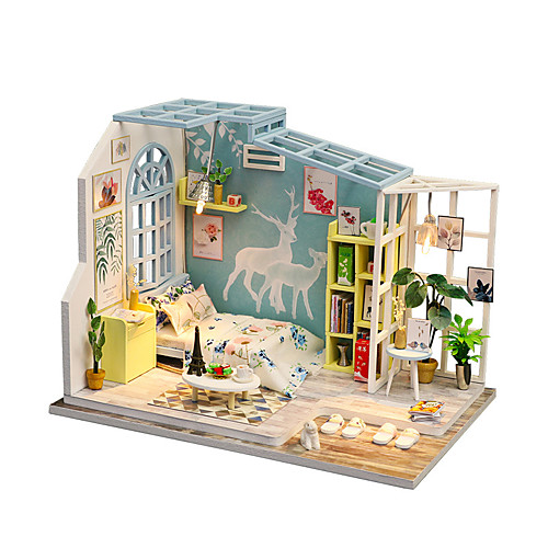 

Dollhouse Model Building Kit DIY Furniture House Wooden Classic Kid's Toy Gift