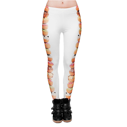 

Women's Yoga Pants 3D Print White Elastane Yoga Running Fitness Tights Leggings Sport Activewear Quick Dry Tummy Control Butt Lift Moisture Wicking High Elasticity Skinny