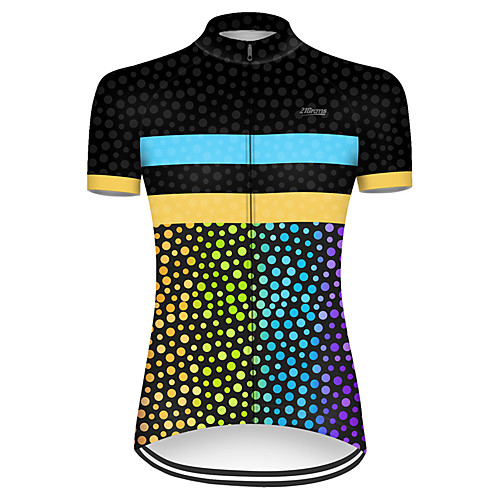 

21Grams Women's Short Sleeve Cycling Jersey Nylon Black / Yellow Polka Dot Gradient Bike Jersey Top Mountain Bike MTB Road Bike Cycling Breathable Quick Dry Sports Clothing Apparel / Micro-elastic