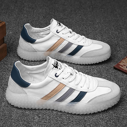 

Men's Summer Casual / Preppy Daily Outdoor Sneakers Walking Shoes Satin Breathable Non-slipping Wear Proof Red / Dark Blue / Light Blue Color Block