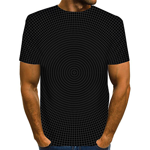 

Men's Plus Size 3D Print T-shirt Basic Daily Round Neck Black / Short Sleeve