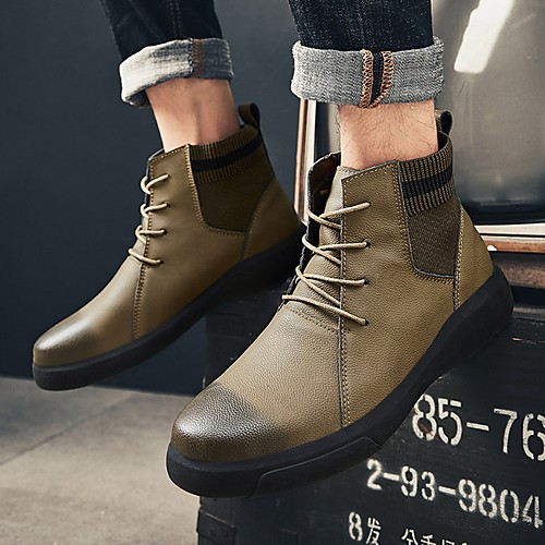 

Men's Spring & Summer Classic Daily Boots PU Black / Khaki