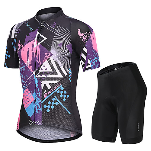 

Nuckily Men's Short Sleeve Cycling Jersey with Shorts Black Funny Bike Sports Funny Road Bike Cycling Clothing Apparel