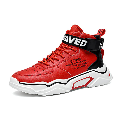 

Men's Fall / Spring & Summer Daily Outdoor Trainers / Athletic Shoes Running Shoes / Walking Shoes Microfiber Breathable Non-slipping Shock Absorbing White / Black / Red