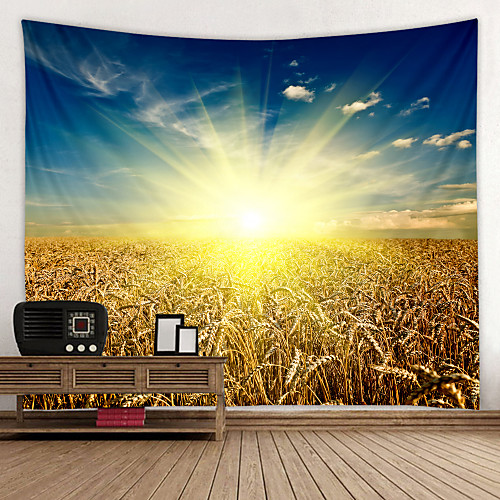 

Wheat Field Digital Printed Tapestry Decor Wall Art Tablecloths Bedspread Picnic Blanket Beach Throw Tapestries Colorful Bedroom Hall Dorm Living Room Hanging