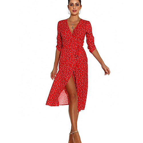 

Women's A-Line Dress Midi Dress - Half Sleeve Floral Summer Casual Mumu 2020 Red Green Light Green Light Blue S M L XL XXL