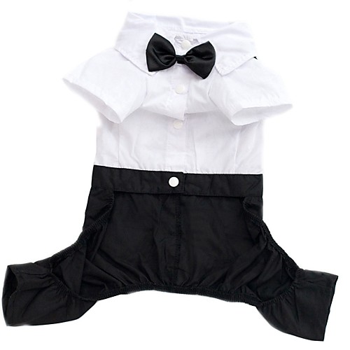 

Dogs Shirt Dog Clothes White Costume Polyster Solid Colored Wedding XS S M L XL XXL