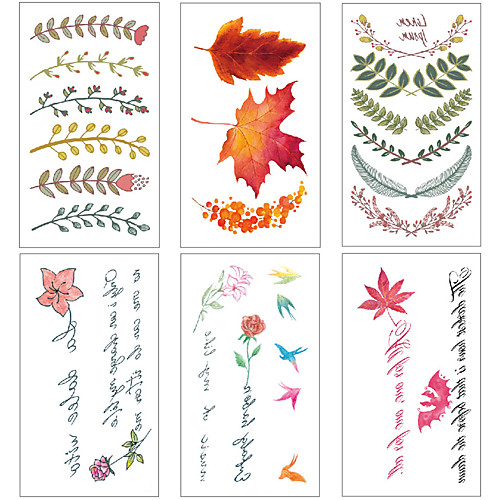 

6 pcs Temporary Tattoos Water Resistant / Waterproof / Mini Style / Safety Face / Body / Hand Water-Transfer Sticker Body Painting Colors