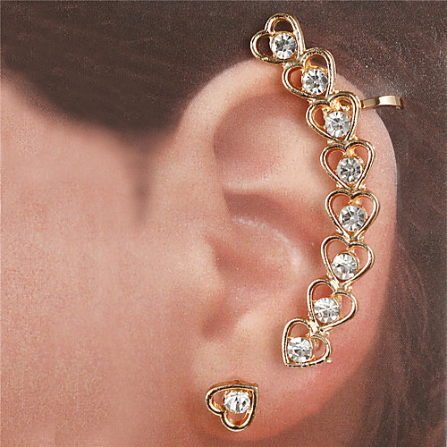 

Women's Clear Stud Earrings Ear Cuff Earrings Classic Heart Elegant Trendy Romantic Fashion Cute Imitation Diamond Earrings Jewelry Gold / White / Gold / Silver For Gift Daily Club Festival 2pcs
