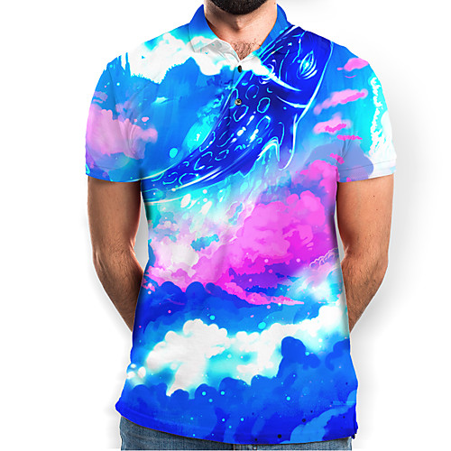

Men's Graphic Animal Polo Basic Elegant Daily Going out Rainbow