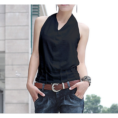 

Women's Solid Colored Blouse Daily Going out V Neck White / Black / Red / Royal Blue