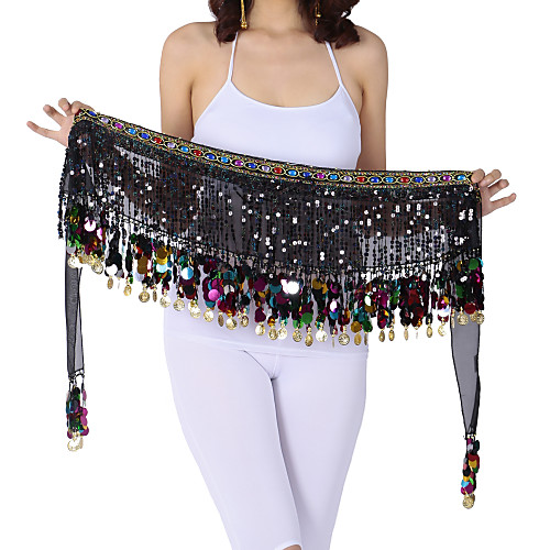 

Women's Belly Dance Latin Dance Samba Tassel Stage Props Chiffon Polyster Black Purple Royal Blue Waist Belt
