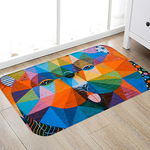 

Multicolored Abstract dog Print High Quality Memory Foam Bathroom Carpet and Door Mat Non-slip Absorbent Super Comfortable Flannel Bathroom Carpet Bed Rug