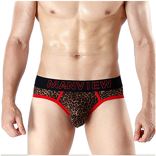 

Men's Print Briefs Underwear - Normal Low Waist Black S M L