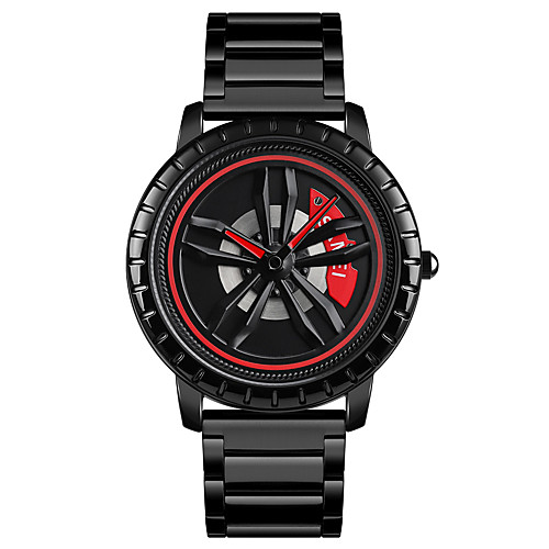 

SKMEI Men's Steel Band Watches Quartz Formal Style Modern Style Stainless Steel Black 30 m Water Resistant / Waterproof Creative New Design Analog Casual Fashion - Red White Black One Year Battery