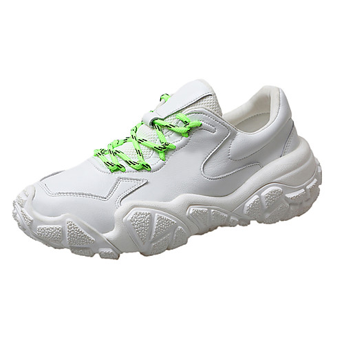 

Women's Trainers / Athletic Shoes 2020 Spring & Fall / Spring & Summer Flat Heel Round Toe Minimalism Dad Shoes Athletic Daily PU White / Black