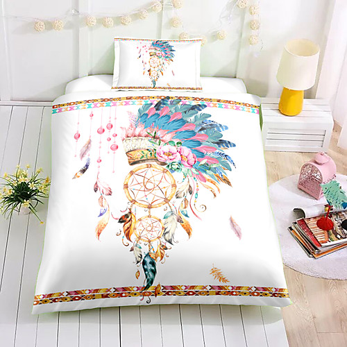 

Duvet Cover Set Bohemian Bedding Colorful Boho Chic Dreamcatcher Printed Southwestern Tribal Navy Floral Bedding Set King 1 Duvet Cover 2 Pillowcases