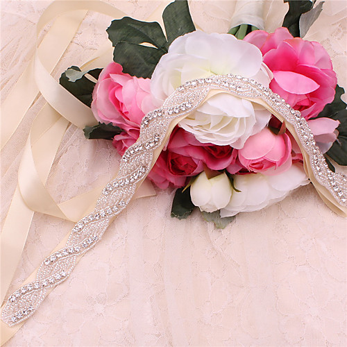 

Satin / Tulle Wedding / Party / Evening Sash With Imitation Pearl / Belt / Appliques Women's Sashes