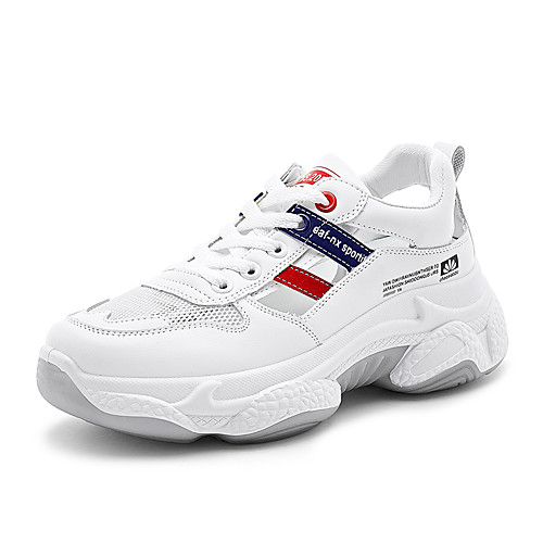 

Women's Trainers / Athletic Shoes 2020 Fall Flat Heel Round Toe Sporty Casual Daily Outdoor Glow in the Dark Solid Colored Mesh Running Shoes / Walking Shoes White / Blue / White / Green