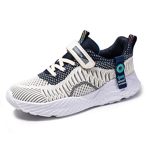 

Boys' Comfort Knit / PU Trainers / Athletic Shoes Big Kids(7years ) Running Shoes Buckle Blue / Gray Spring / Summer / Color Block