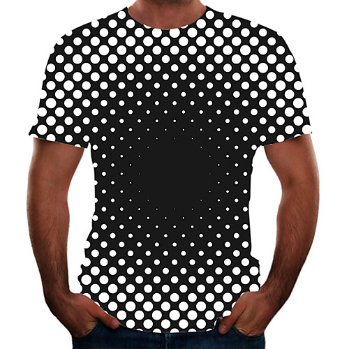 

Men's Plus Size Color Block 3D T-shirt Basic Going out Weekend Round Neck Rainbow / Short Sleeve / Animal
