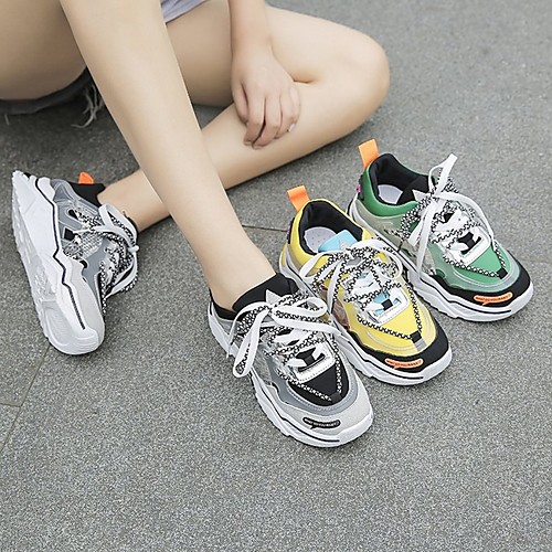 

Women's Trainers / Athletic Shoes Summer Flat Heel Round Toe Daily Mesh Black / Yellow / Green
