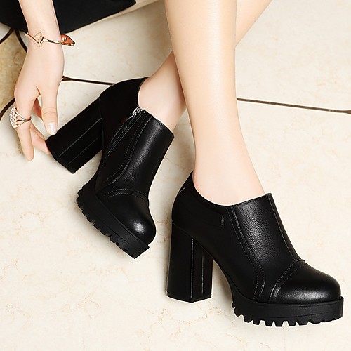 

Women's Heels Summer Block Heel Pointed Toe Daily PU Black