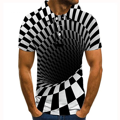 

Men's 3D Polo Basic Daily Shirt Collar Black / Short Sleeve