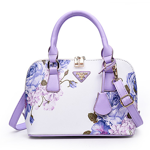

Women's Pattern / Print PU Top Handle Bag Floral Print Wine / White / Black