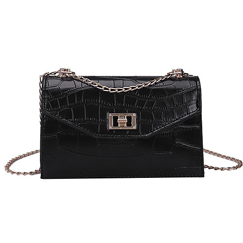 

Women's Chain Polyester / PU Crossbody Bag Solid Color Black / Khaki / Green