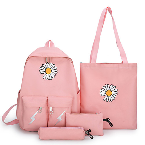 

Large Capacity Oxford Pattern / Print Commuter Backpack Floral / Botanical School Black / Blushing Pink / Green