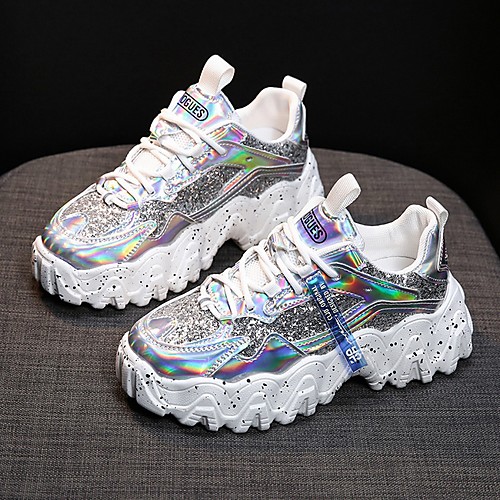 

Women's Trainers / Athletic Shoes Summer Flat Heel Round Toe Daily PU Black / Red / Silver