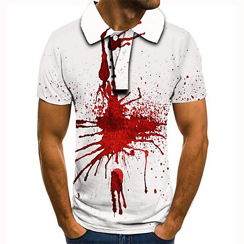 

Men's Graphic 3D Print Print Polo Daily White / Short Sleeve