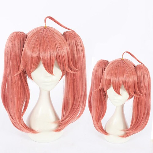 

Cosplay Wig Miku Darling in the Franxx kinky Straight With 2 Ponytails Wig Long Pink Synthetic Hair 18 inch Women's Anime Cosplay Adorable Pink