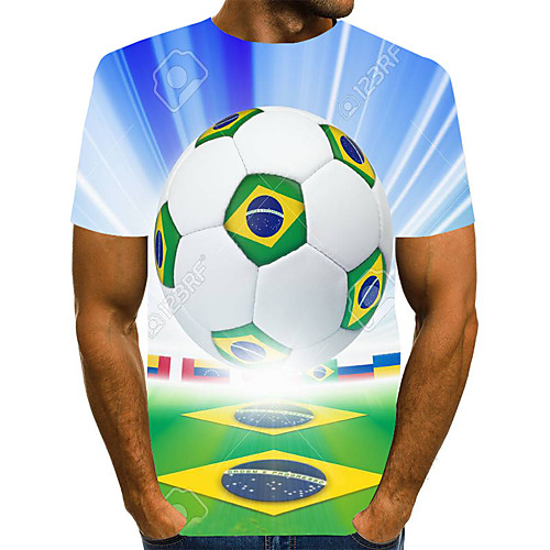 

Men's Plus Size Color Block 3D Print T-shirt Basic Exaggerated Daily Weekend Round Neck Rainbow / Short Sleeve