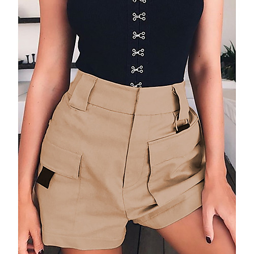 

Women's Active Basic Loose Shorts Pants - Solid Colored Cotton White Black Khaki S / M / L